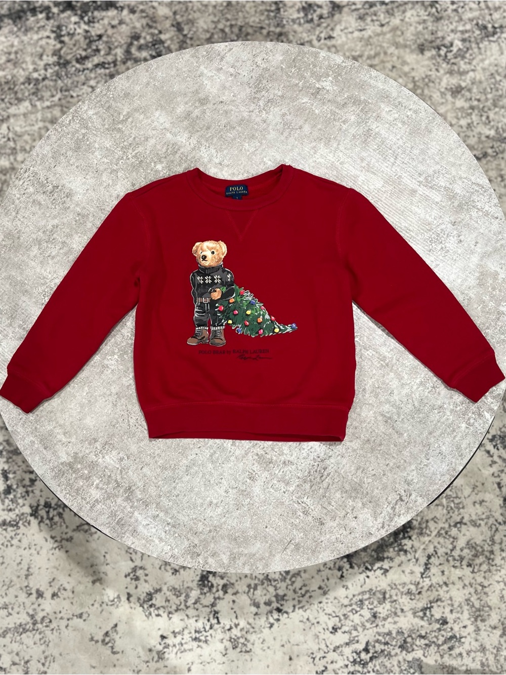 Polo Ralph Lauren Kids Polo Bear Holiday Sweatshirt Size 7